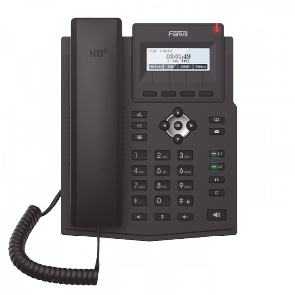 Teléfono IP para 2 líneas monocromático